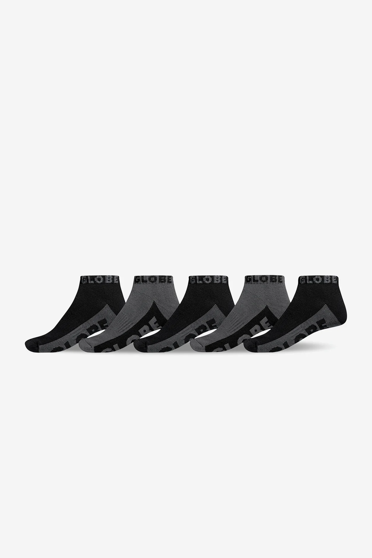 B/G ANKLE SOCK 5 PACK - Black/Grey