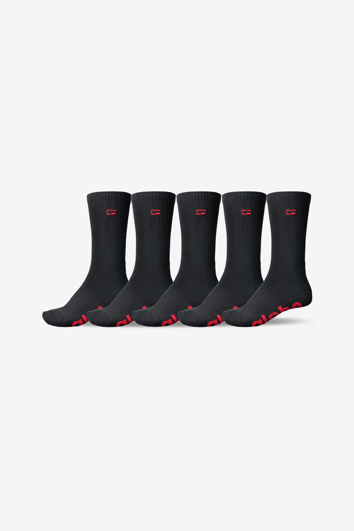 OG Logo Hi Crew Sock 5 Pack - BLACK