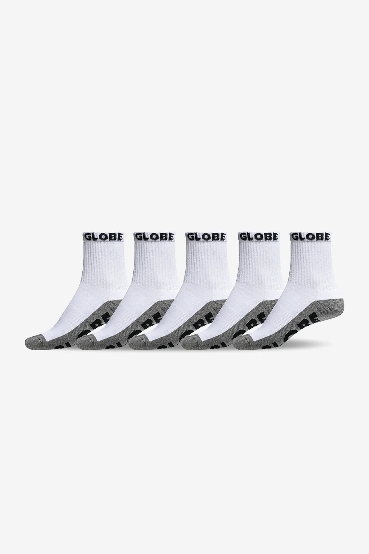 QUARTER SOCK 5 PACK - White/Grey