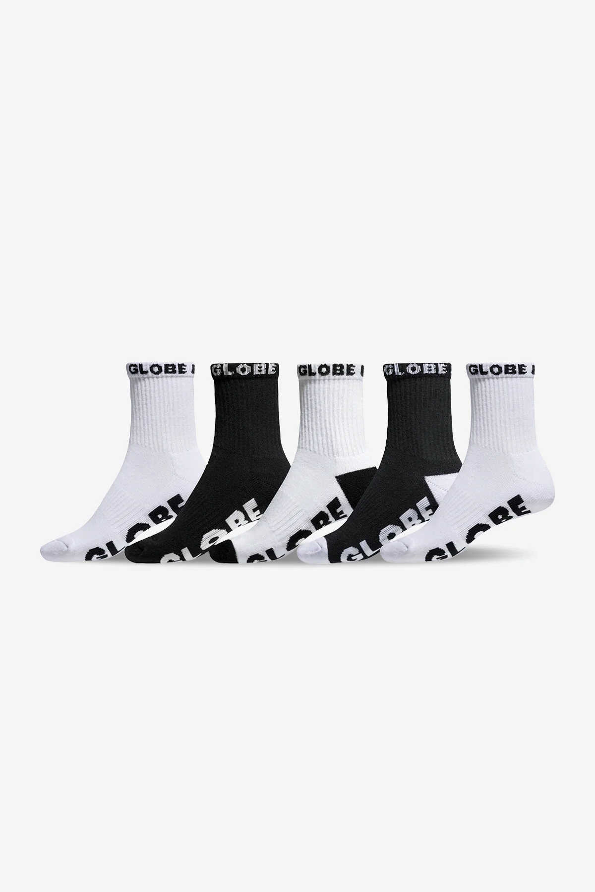 QUARTER SOCK 5 PACK - Black/White